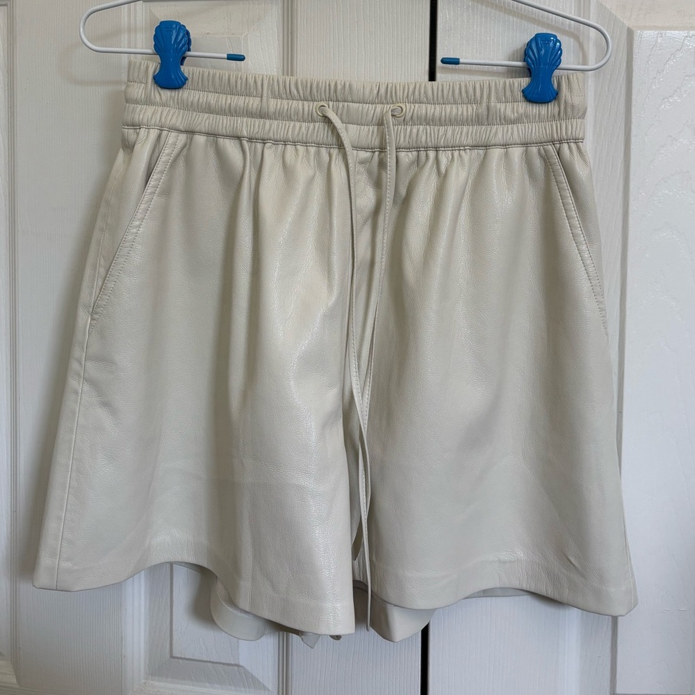 Good American Better Than Leather Shorts with Adjustable Strings
